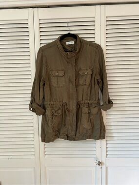Women’s Olive Utility Jacket with Adjustable Waist - Green Coast